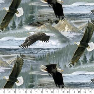 1 YARD David Textiles Soaring High Eagle Fabric COTTON DIY quilt quilting sew